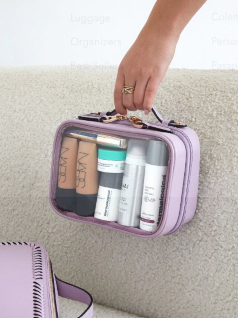 Calpak Small Clear Cosmetics Case in Lavender - Picture 2 of 7